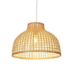Lighting Collection Bamboo Woven Shade Large Lamp Shade in Natural - thumbnail 2