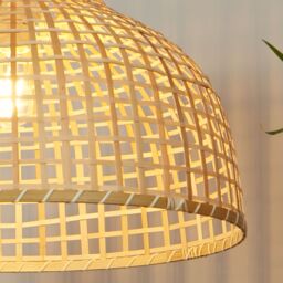 Lighting Collection Bamboo Woven Shade Large Lamp Shade in Natural - thumbnail 4