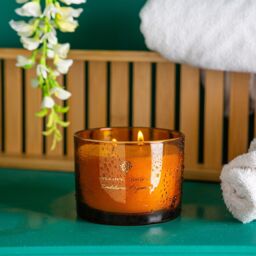 Nicola Spring 350g Sandalwood & Jasmine Soy Wax Candle - Double Wick Sweet Creamy in Orange - thumbnail 6