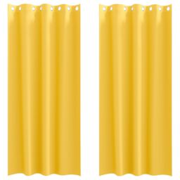 Berkfield Home Curtains 2 pcs Mustard yellow 245 x 140 cm Polyester - thumbnail 2