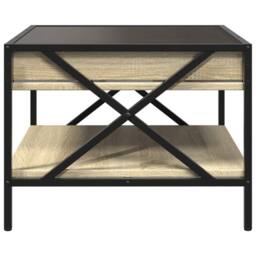 Berkfield Home Decorative Coffee Table with Infinity LED Sonoma Oak 50x50x38 cm in Brown - Size: 50 x 50 x 38 cm - thumbnail 7