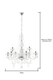 BHS Lighting Charlotte Chandelier in Metallic Silver - thumbnail 5