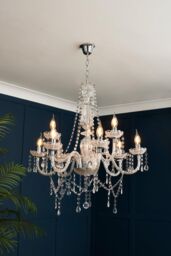 BHS Lighting Charlotte Chandelier in Metallic Silver - thumbnail 4