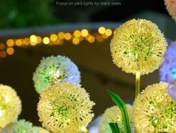 Leaper Pack of 2 Solar Dandelion Outdoor Garden Patio Lights in White - thumbnail 4