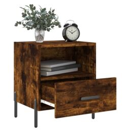 Berkfield Home Bedside Cabinets 2 pcs Smoked Oak 40x35x47.5 cm Engineered Wood in Brown - thumbnail 3