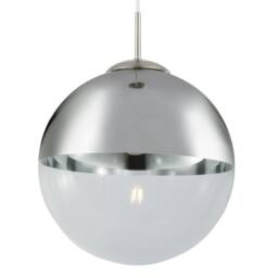 Netlighting Varus 30cm Globe Pendant Nickel Matt Transparent Glass Shade 1x E27 in Grey - thumbnail 3