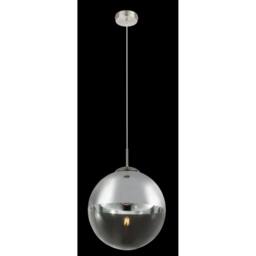 Netlighting Varus 30cm Globe Pendant Nickel Matt Transparent Glass Shade 1x E27 in Grey - thumbnail 5