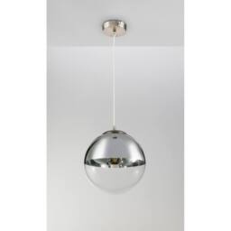 Netlighting Varus 30cm Globe Pendant Nickel Matt Transparent Glass Shade 1x E27 in Grey - thumbnail 6
