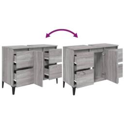 Berkfield Home Sink Cabinet Grey Sonoma 80x33x60 cm Engineered Wood - Size: 80 x 33 x 60 cm - thumbnail 8