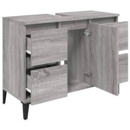 Berkfield Home Sink Cabinet Grey Sonoma 80x33x60 cm Engineered Wood - Size: 80 x 33 x 60 cm - thumbnail 6
