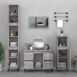Berkfield Home Sink Cabinet Grey Sonoma 80x33x60 cm Engineered Wood - Size: 80 x 33 x 60 cm