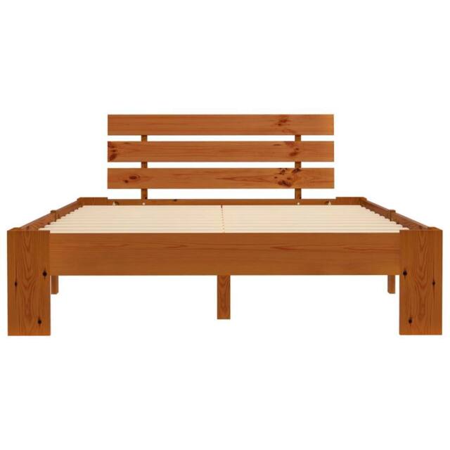 Berkfield Home Modern Bed Frame Honey Brown Solid Pine Wood 120x200 cm - Size: Small Double - image 1