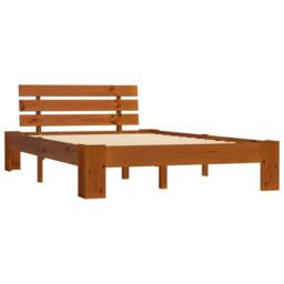 Berkfield Home Modern Bed Frame Honey Brown Solid Pine Wood 120x200 cm - Size: Small Double - thumbnail 3