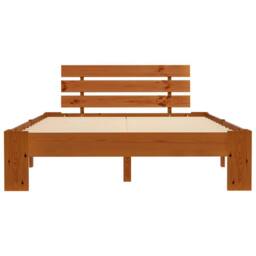 Berkfield Home Modern Bed Frame Honey Brown Solid Pine Wood 120x200 cm - Size: Small Double - thumbnail 1