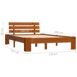 Berkfield Home Modern Bed Frame Honey Brown Solid Pine Wood 120x200 cm - Size: Small Double - thumbnail 7