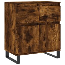 Berkfield Home Sideboard Smoked Oak 60x35x70 cm Engineered Wood in Brown - Size: 60 x 35 x 70 cm - thumbnail 2