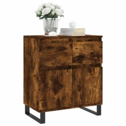 Berkfield Home Sideboard Smoked Oak 60x35x70 cm Engineered Wood in Brown - Size: 60 x 35 x 70 cm - thumbnail 3