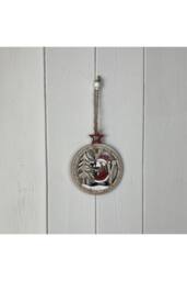 KDMD Wooden Hanging Circle Festive Decoration in Beige - thumbnail 1