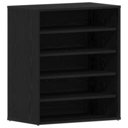 Berkfield Home Shoe Cabinet in Black Oak - 60x35x70 cm, Made of Engineered Wood - Size: 60 x 35 x 70 cm - thumbnail 2