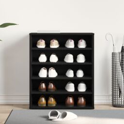 Berkfield Home Shoe Cabinet in Black Oak - 60x35x70 cm, Made of Engineered Wood - Size: 60 x 35 x 70 cm - thumbnail 4