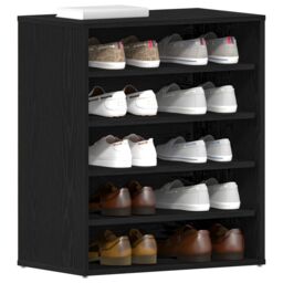 Berkfield Home Shoe Cabinet in Black Oak - 60x35x70 cm, Made of Engineered Wood - Size: 60 x 35 x 70 cm - thumbnail 3