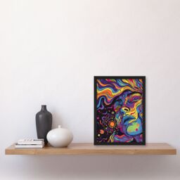 "Artery8 Cosmic Trance Meditation Psychedelic Portrait Framed Art Print - Size: W12"" x H16""" - thumbnail 4