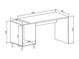 Vente-unique Desk With Drawers - Gloss White & Gold - MARZIALO - thumbnail 9