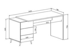 Vente-unique Desk With Drawers - Gloss White & Gold - MARZIALO - thumbnail 8