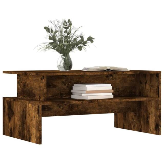 Berkfield Home Decorative Coffee Table Smoked Oak 90x55x42.5 cm Engineered Wood in Brown - image 1
