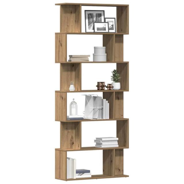 Berkfield Home Elegant Book Cabinet Artisan Oak 80x24x192 cm Engineered Wood in Brown - Size: 80 x 24 x 192 cm - image 1