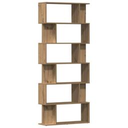 Berkfield Home Elegant Book Cabinet Artisan Oak 80x24x192 cm Engineered Wood in Brown - Size: 80 x 24 x 192 cm - thumbnail 6