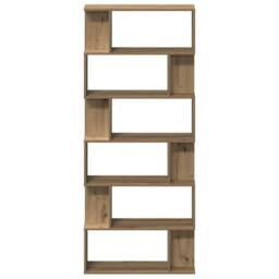 Berkfield Home Elegant Book Cabinet Artisan Oak 80x24x192 cm Engineered Wood in Brown - Size: 80 x 24 x 192 cm - thumbnail 4