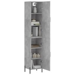 Berkfield Home Highboard Concrete Grey 34.5x34x180 cm Engineered Wood - thumbnail 3