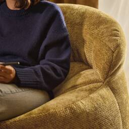 icon Orb Accent Chair Woven Chenille in Gold - thumbnail 7