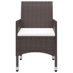 Berkfield Home 9 Piece Garden Dining Set Poly Rattan & Tempered Glass Brown - thumbnail 5