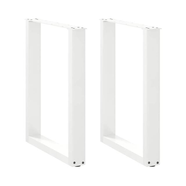 Berkfield Home Coffee Table Legs U-Shaped 2 pcs White 60x(72-73) cm Steel - image 1