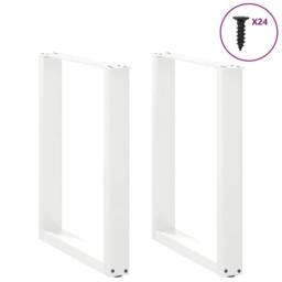 Berkfield Home Coffee Table Legs U-Shaped 2 pcs White 60x(72-73) cm Steel - thumbnail 3