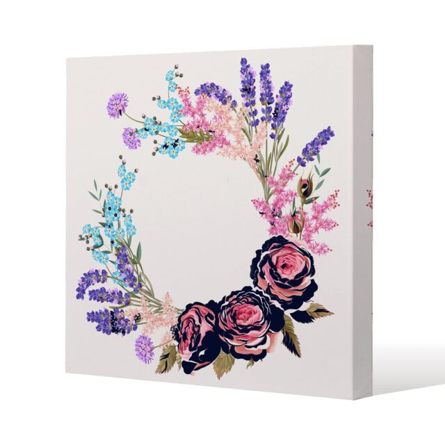 Benjamin Tate Design Beautiful Reath (Canvas Print) / 90 x 90 x 4cm in Natural - Size: 90 x 90 x 4 cm - image 1