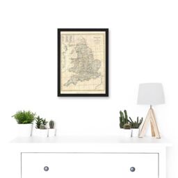 Artery8 1799 Clement Cruttwell Map England Historic Iconic A4 Artwork Framed Wall Art Print in Black - thumbnail 2