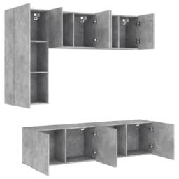 Berkfield Home Versatile 5 Piece TV Wall Units Concrete Grey Engineered Wood - thumbnail 4