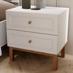 Furniture To Go Wensley 2 Drawer Bedside Chest in Light Grey & Oak - thumbnail 7