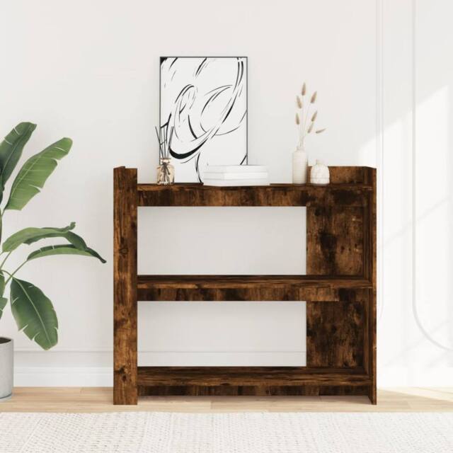 Berkfield Home Classic Console Table Smoked Oak 100x35x90 cm Engineered Wood in Brown - Size: 100 x 35 x 90 cm - image 1