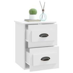 Berkfield Home Elegant Wall-mounted Bedside Cabinet White 41.5x36x53cm - Size: 41.5x36x53 cm - thumbnail 5
