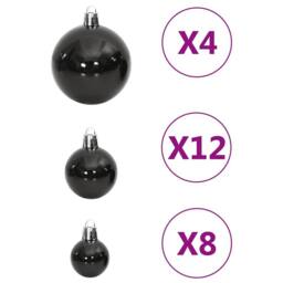 Berkfield Home Fantastic 111 Piece Christmas Bauble Set Black Polystyrene - thumbnail 6