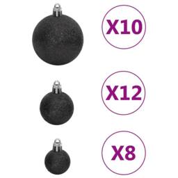 Berkfield Home Fantastic 111 Piece Christmas Bauble Set Black Polystyrene - thumbnail 7