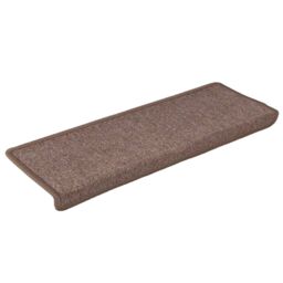 Berkfield Home Carpet Stair Treads 15 pcs 65x21x4 cm Brown - Size: Medium - thumbnail 3