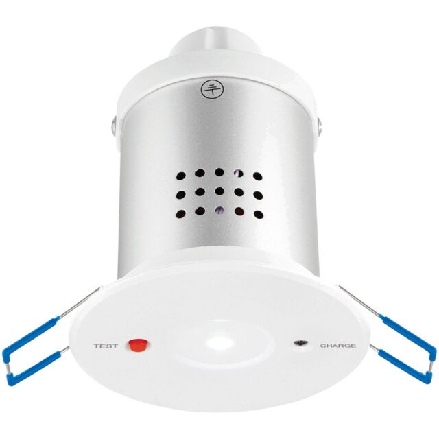 Loops Recessed Emergency Ceiling Downlight - 3W Daylight White LED - Self Contained - image 1