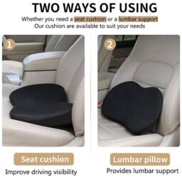 KORVIXA Car Seat Cushion Memory Foam Car Seat Pad in Black - Size: 100 cm x 190 cm - thumbnail 5