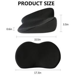 KORVIXA Car Seat Cushion Memory Foam Car Seat Pad in Black - Size: 100 cm x 190 cm - thumbnail 3