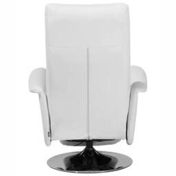 Wyld and Coco Reclining Armchair white faux leather with pull-out ottoman - thumbnail 7